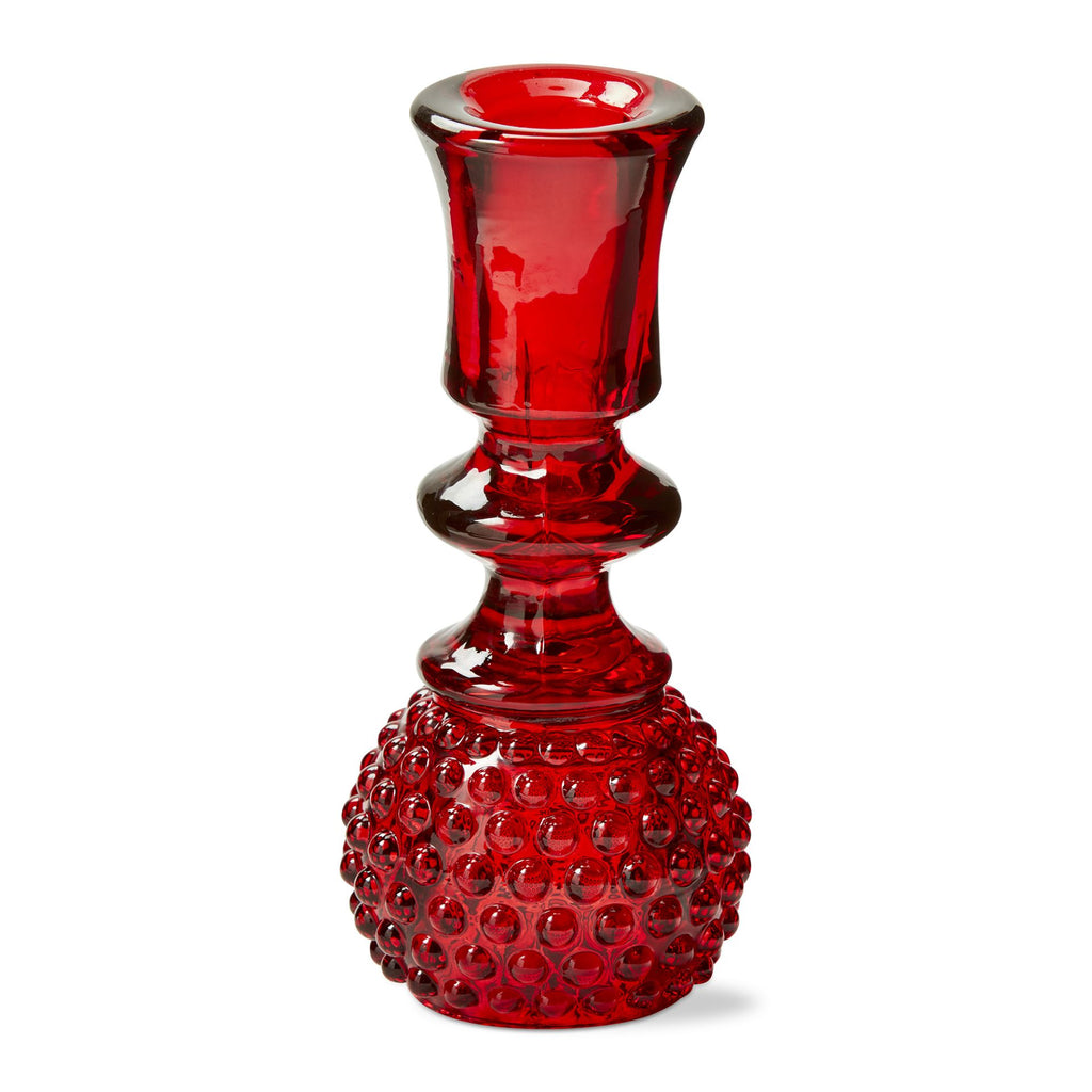 Hobnail Tea Light Holder  TAG Red  