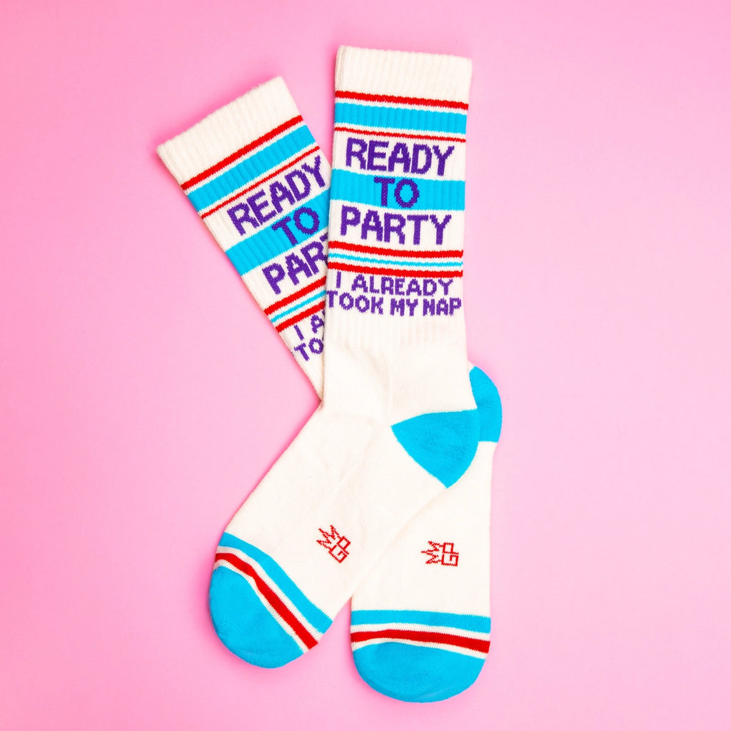 Ready To Party Gym Crew Socks  Gumball Poodle   