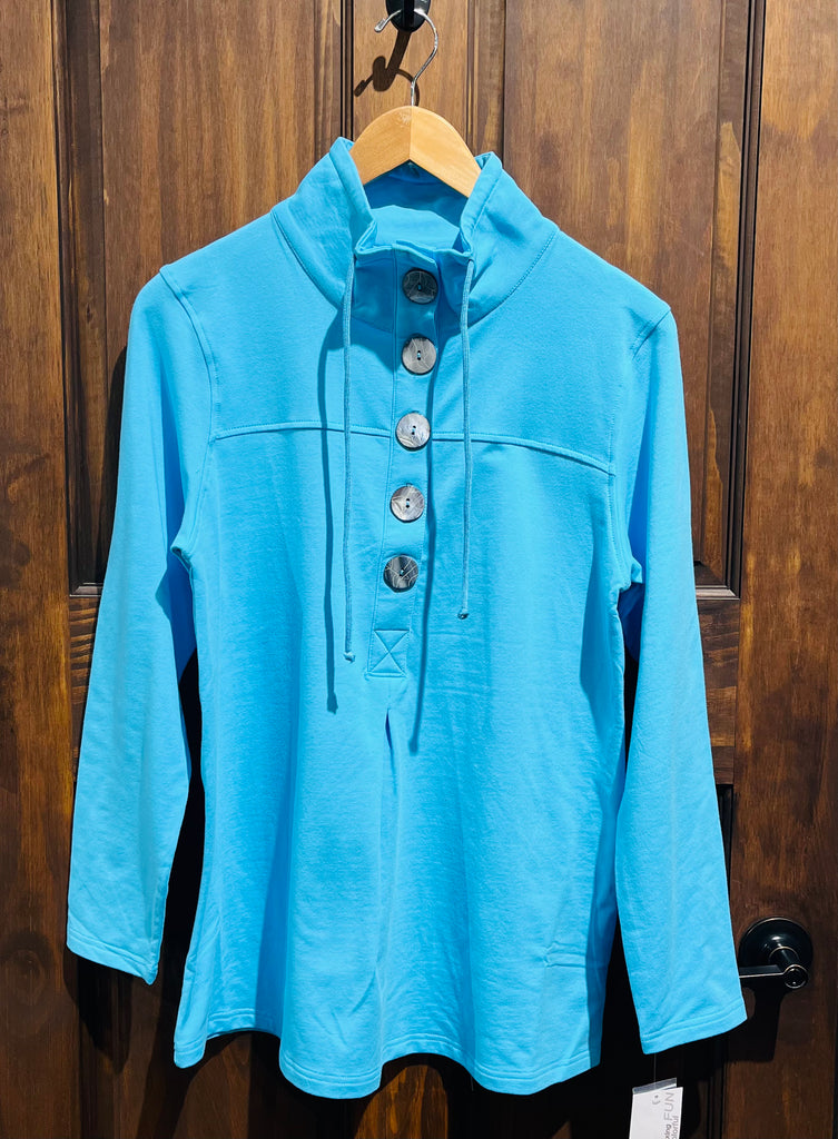 5-Button Top Shirts Lulu B XS Tahiti Turquoise  