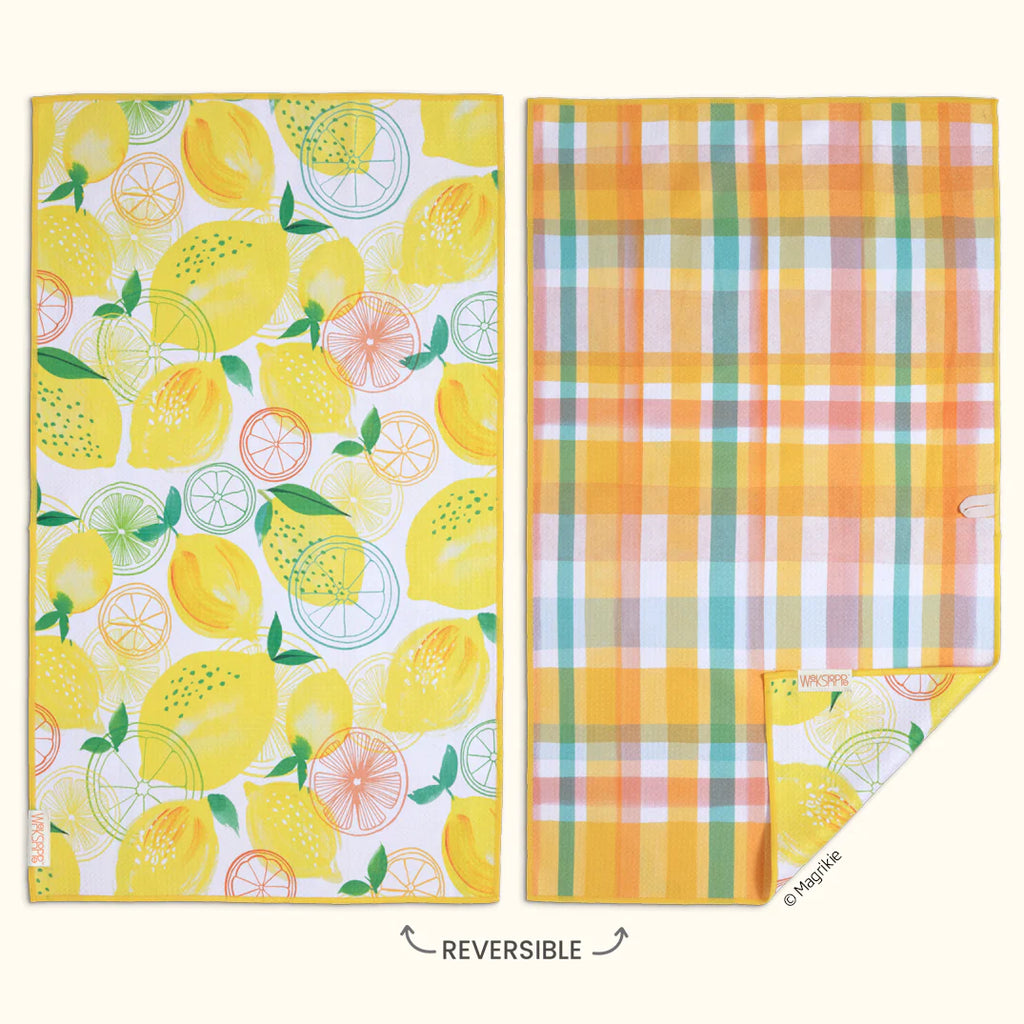 Lemon Plaid Kitchen Towel  Werkshoppe   