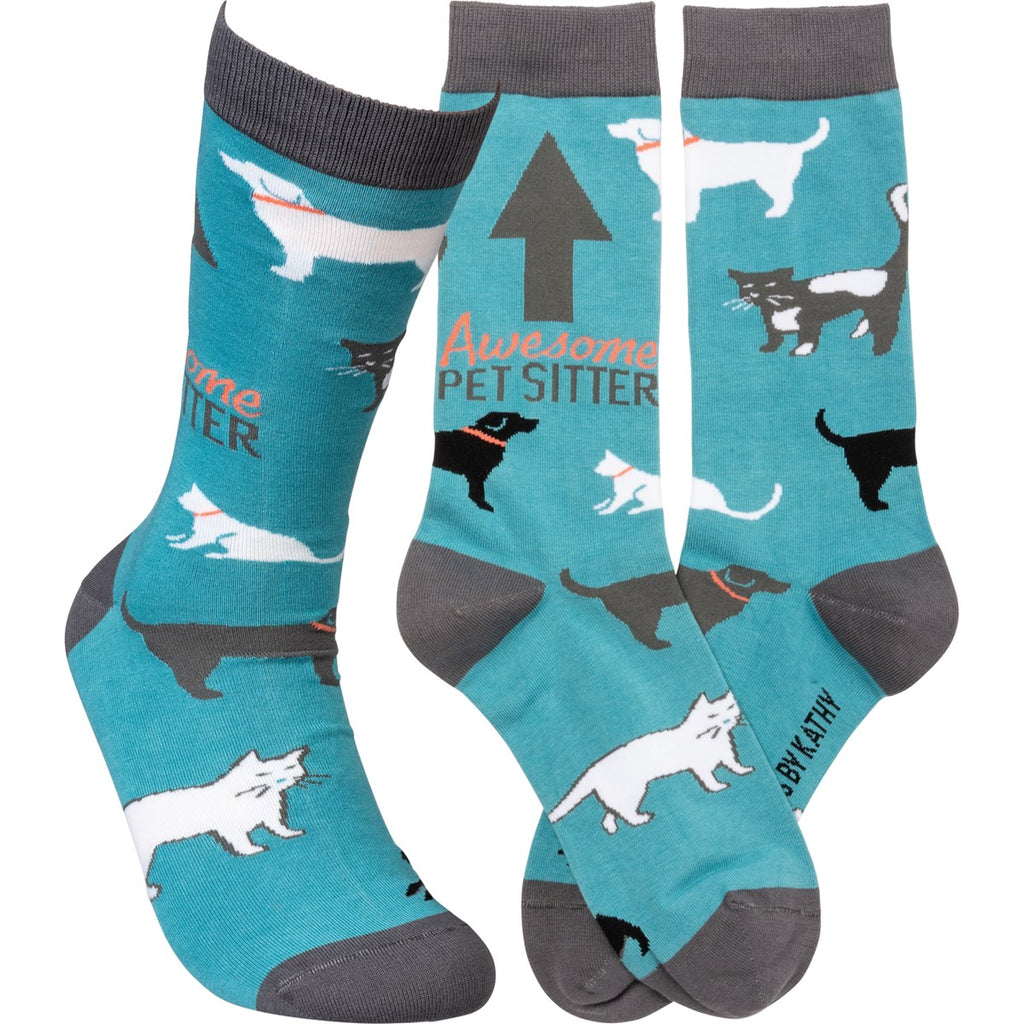 Awesome Pet Sitter Socks  Primitives by Kathy   