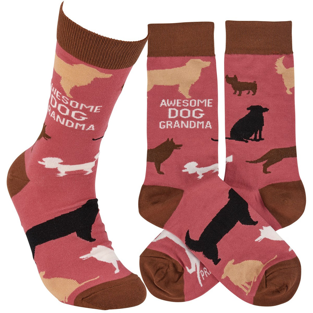 Awesome Dog Grandma Socks  Primitives by Kathy   