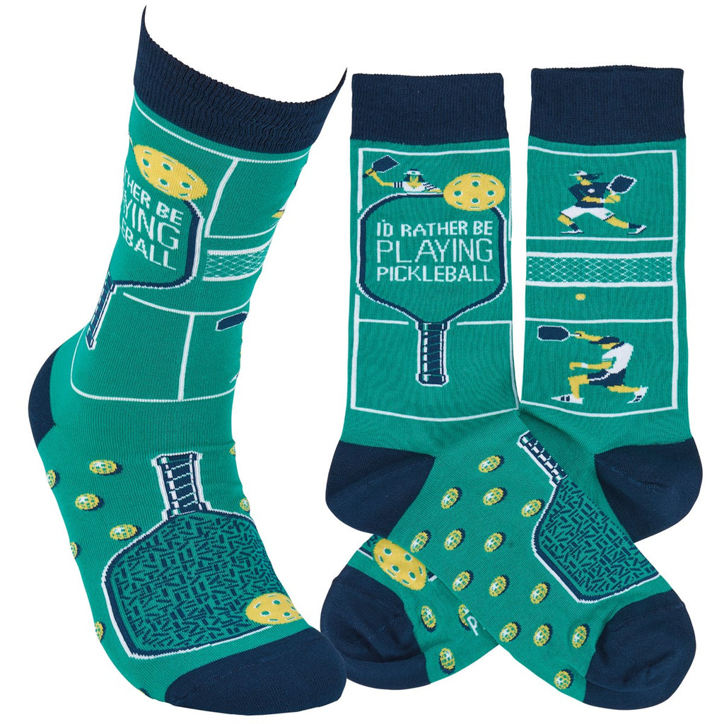 Rather Be Playing Pickleball Socks  Primitives by Kathy   