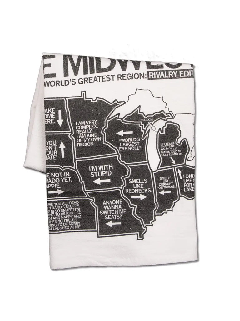 Midwest Rivalry Map Kitchen Towel  Raygun   