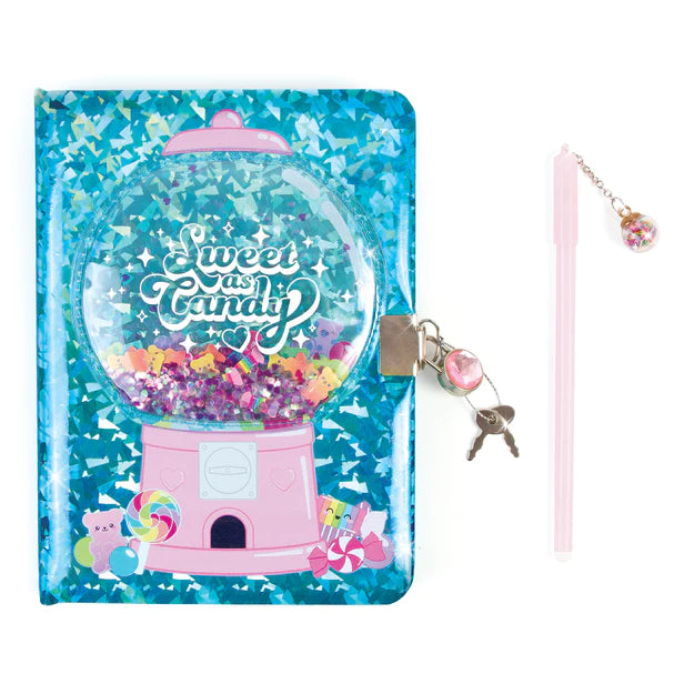 Bubble Gum Glitter Locking Journal w/ Pen  Make It Real   