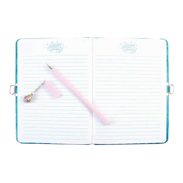 Bubble Gum Glitter Locking Journal w/ Pen  Make It Real   