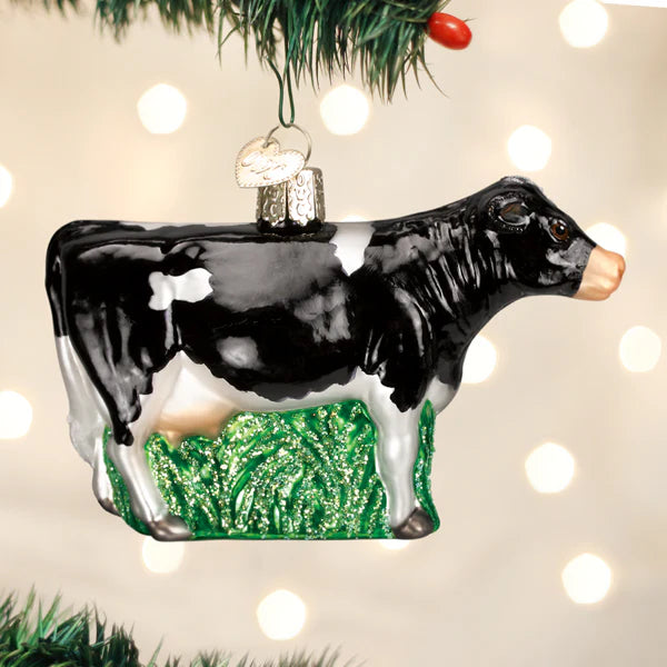 Black Dairy Cow Ornament  Old World Christmas   