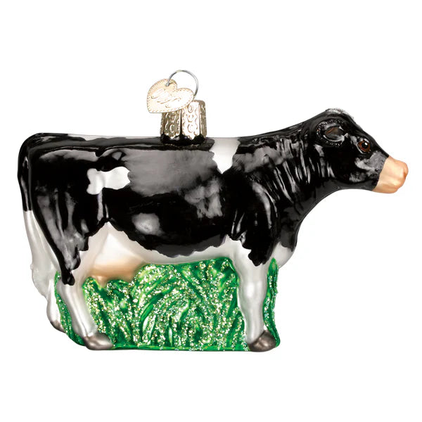 Black Dairy Cow Ornament  Old World Christmas   