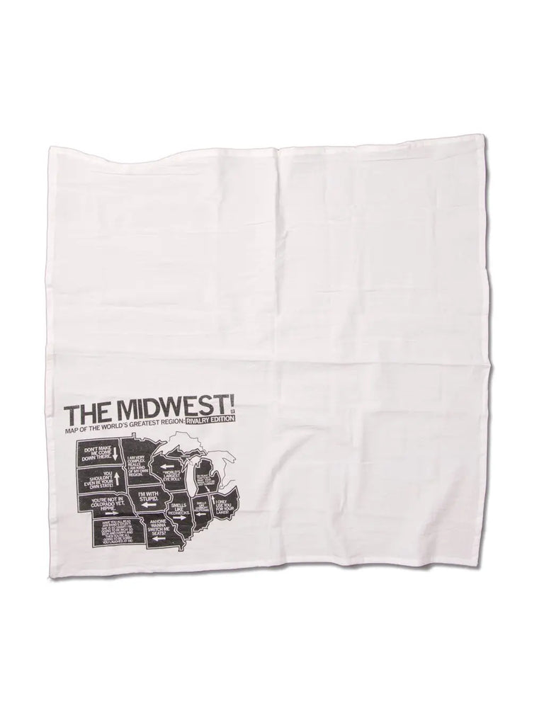 Midwest Rivalry Map Kitchen Towel  Raygun   