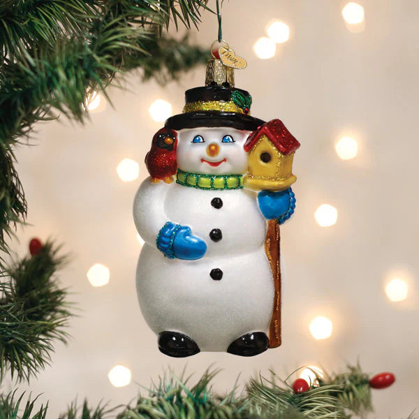 Snowman with Cardinal Ornament  Old World Christmas   