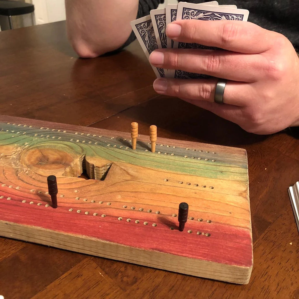 MN Rainbow Cribbage Board  Hagen & Oats   