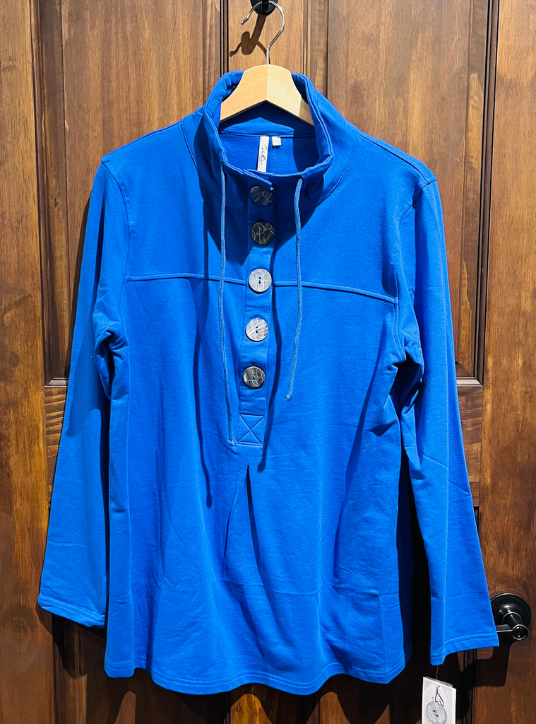 5-Button Top Shirts Lulu B XS Deep Sea Blue  