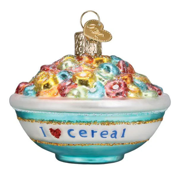 Bowl of Cereal Glass Ornament  Old World Christmas   