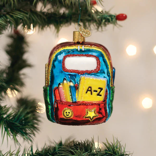 First Day Of School Glass Ornament  Old World Christmas   