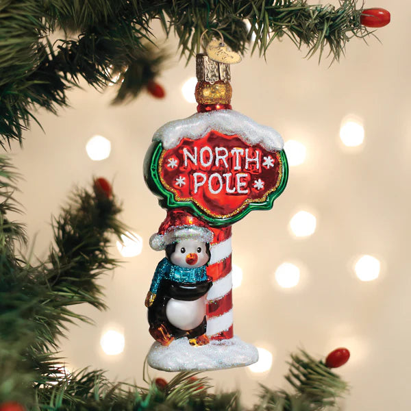 North Pole Glass Ornament  Old World Christmas   