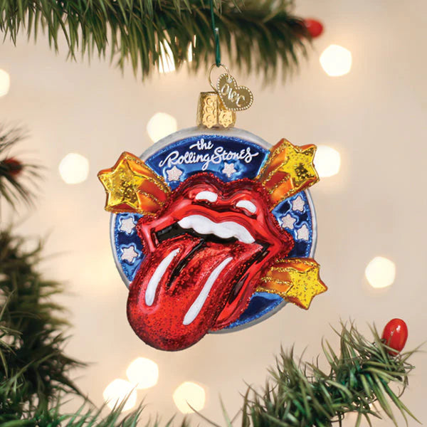 The Rolling Stones Tongue Ornament  Old World Christmas   