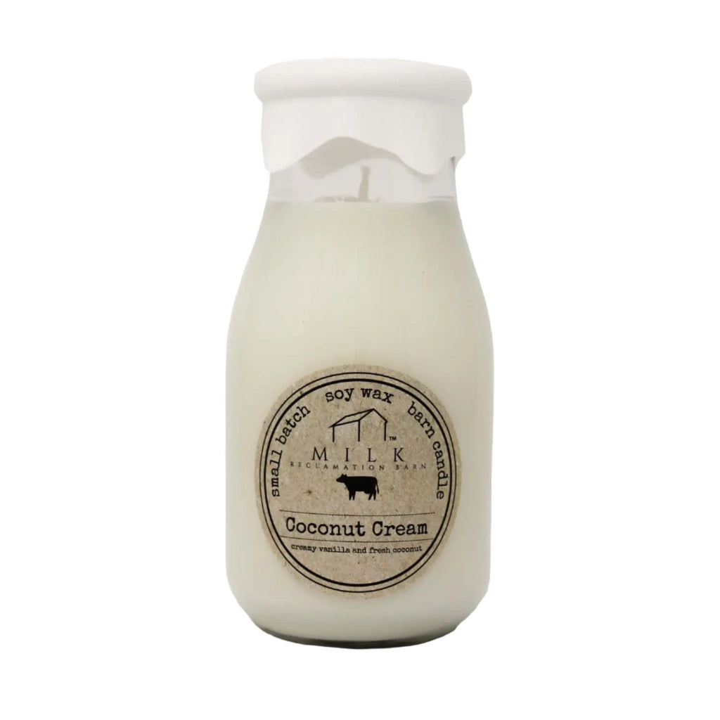 Milk Bottle Candles  Milk Reclamation Barn Coconut Cream  