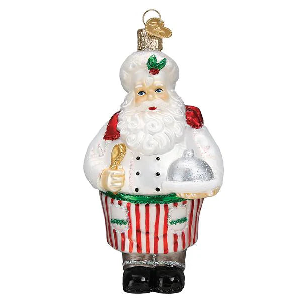 Chef Santa Glass Ornament  Old World Christmas   