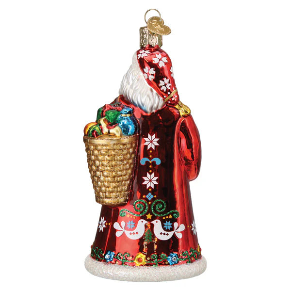 Norwegian Santa Glass Ornament  Old World Christmas   