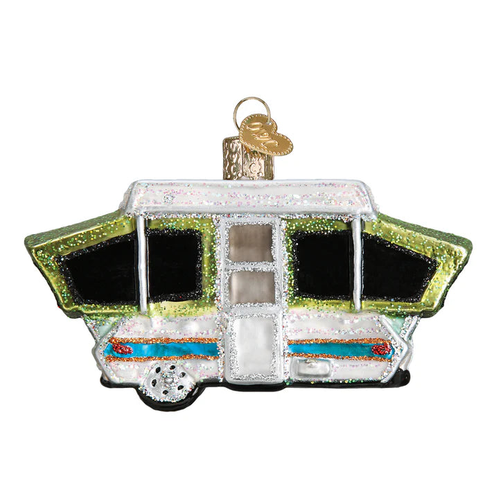 Tent Camper Glass Ornament  Old World Christmas   