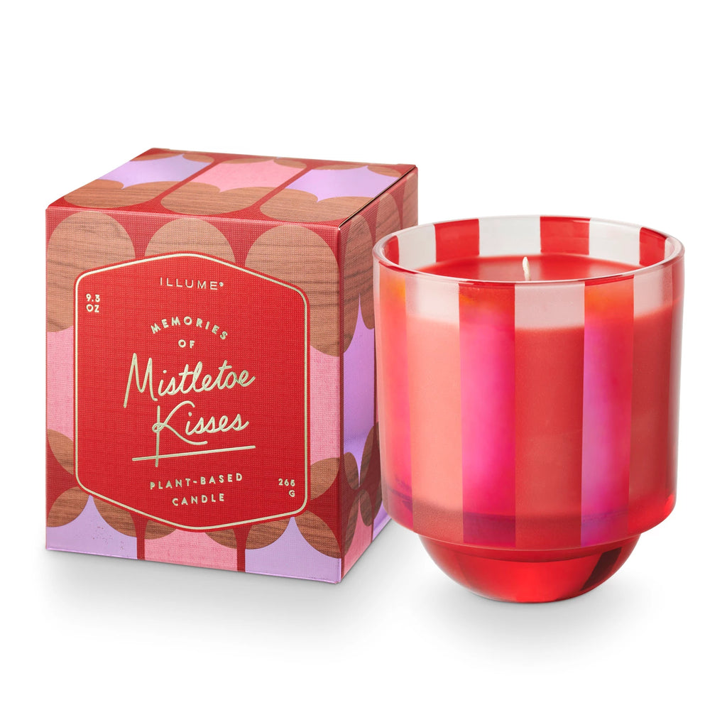 Mistletoe Kisses Glass Candle  Creative Co-Op   