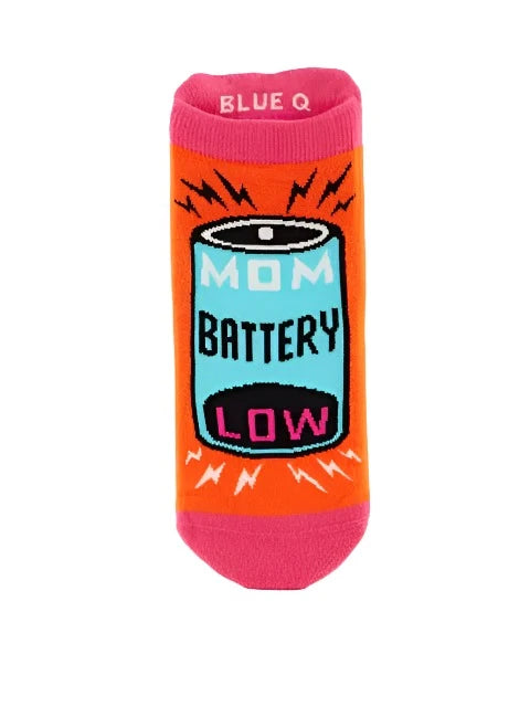 Mom Battery Sneaker Socks  Blue Q   