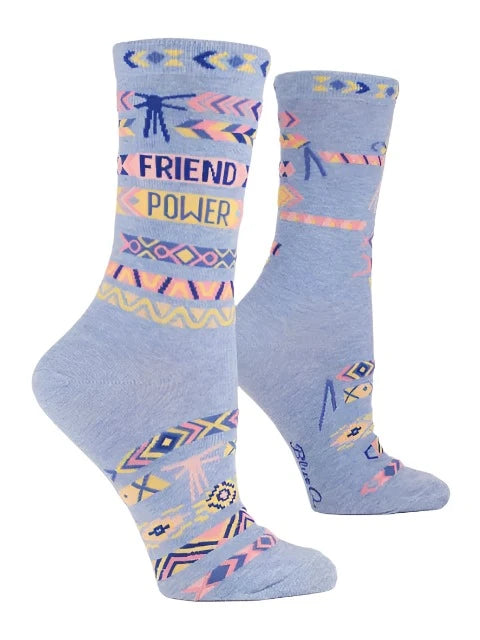 Friend Power Women's Crew Socks  Blue Q   