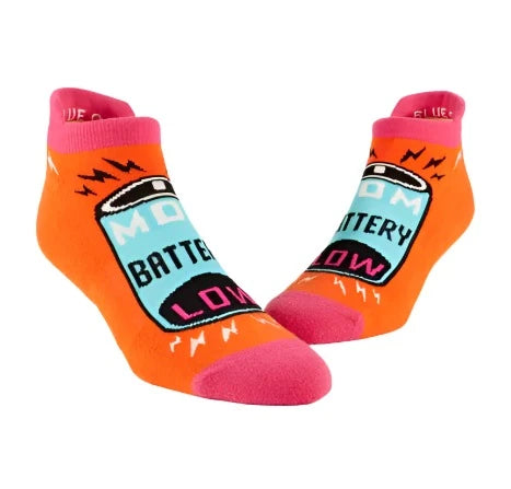 Mom Battery Sneaker Socks  Blue Q   