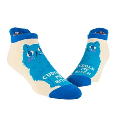 Cuddle Me Sneaker Socks  Blue Q   