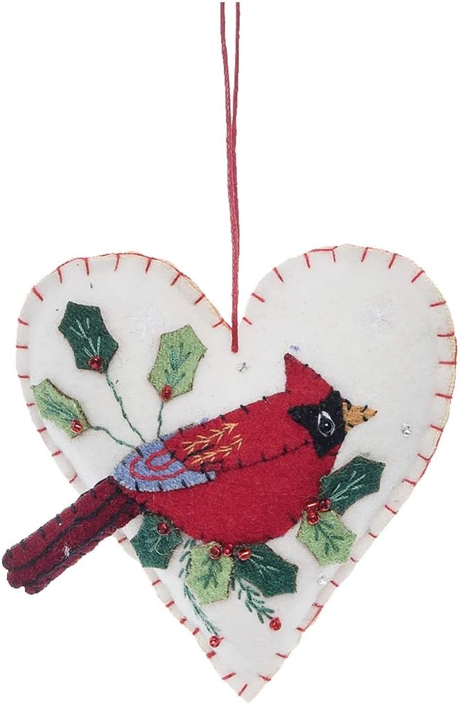 Felt Cardinal Heart  C & F   