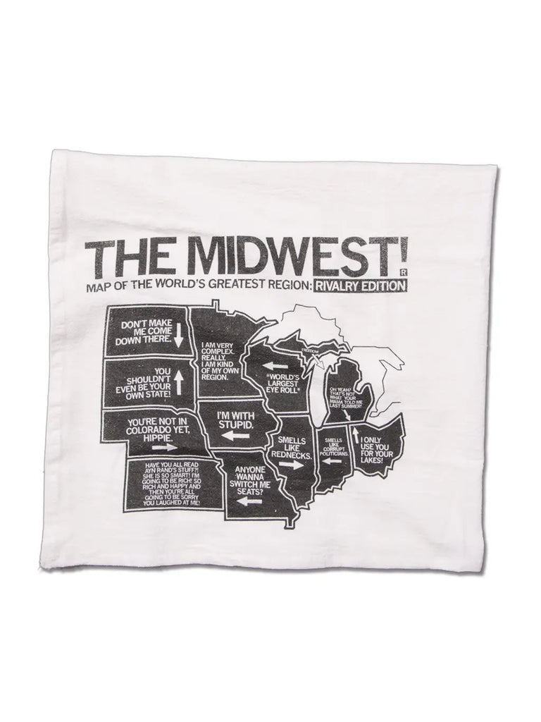 Midwest Rivalry Map Kitchen Towel  Raygun   