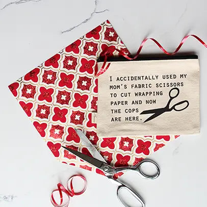 Mom's Fabric Scissors Zipper Pouch  Ellembee Gift   