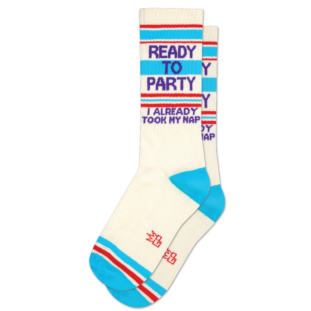 Ready To Party Gym Crew Socks  Gumball Poodle   