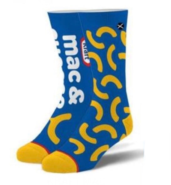 Food Themed Mens Crew Socks  Cool Sox Kraft Mac & Cheese  