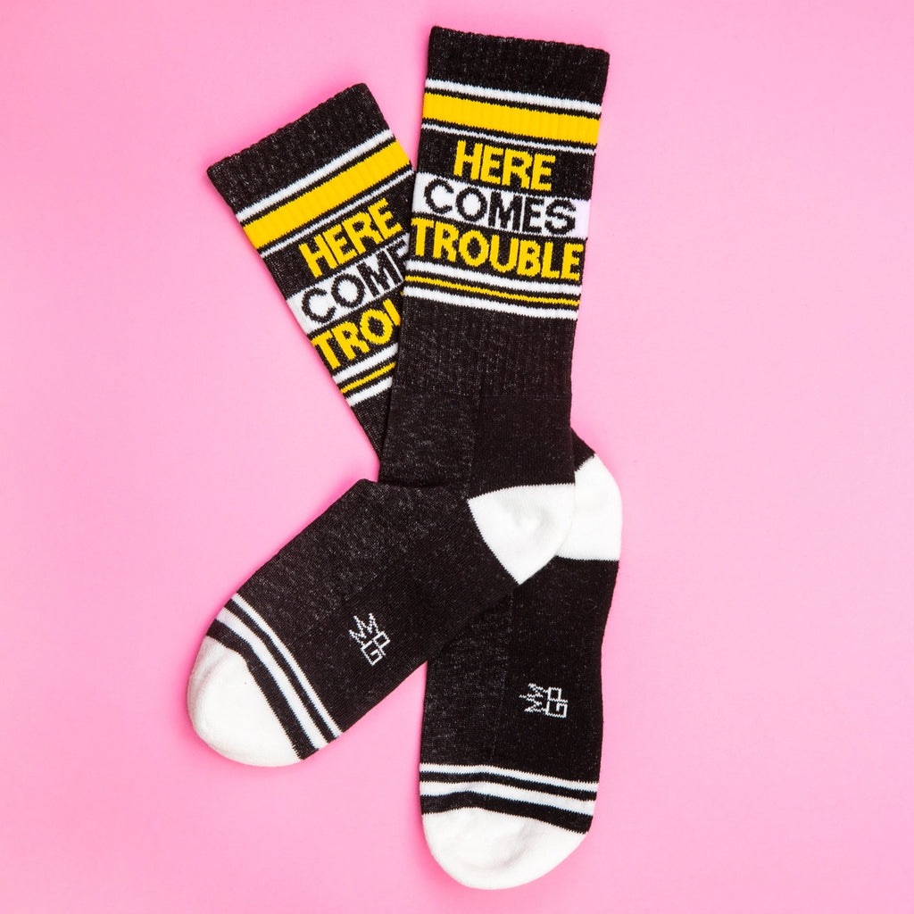 Here Comes Trouble Gym Crew Socks  Gumball Poodle   