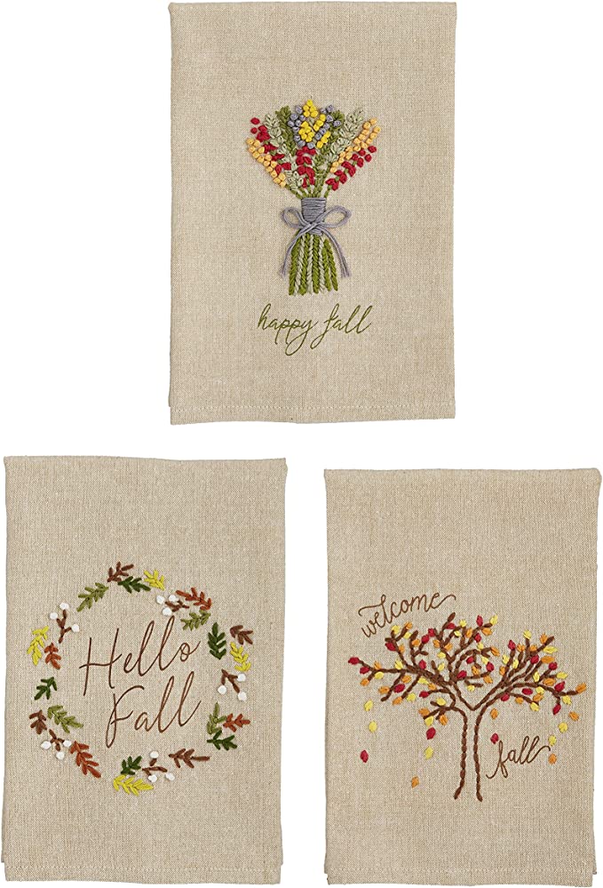 Fall French Knot Towels  Mud Pie   