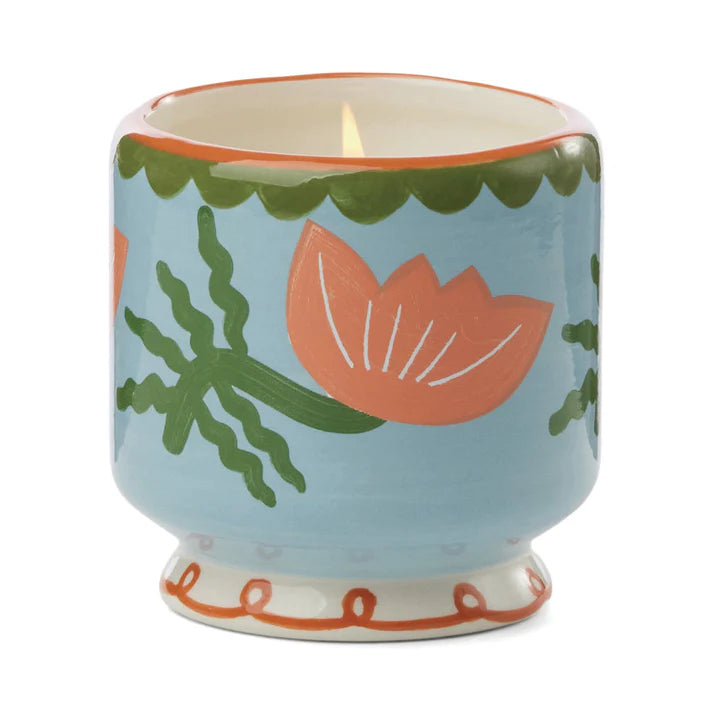 Handpainted "Flower" Ceramic Candle or Boxed Matches  Paddywax   