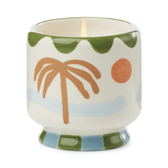 Handpainted "Palm Tree" Ceramic Candle or Boxed Matches  Paddywax   