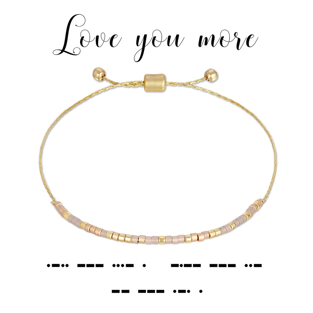 Love You More Morse Code Bracelet  Dot & Dash Design   