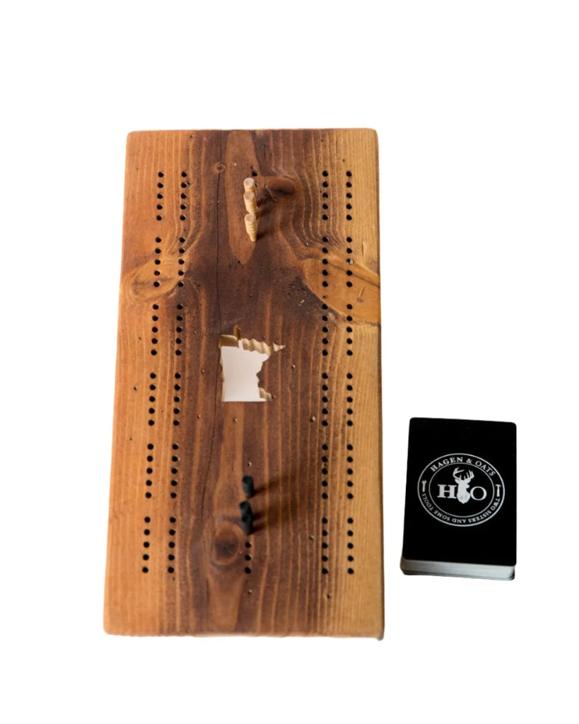 MN Natural Cribbage Board  Hagen & Oats   