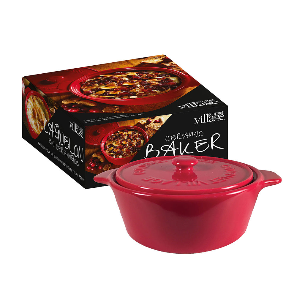 Brie Ceramic Bakers  Gourmet Village Red  