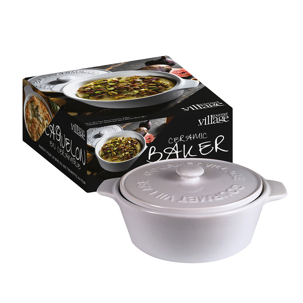 Brie Ceramic Bakers  Gourmet Village White  