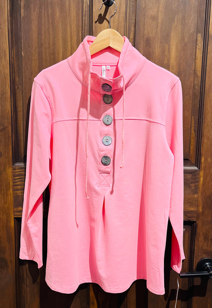 5-Button Top Shirts Lulu B XS Sea Glass Pink  