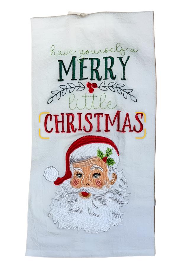 Merry Little Christmas Towel  C & F   