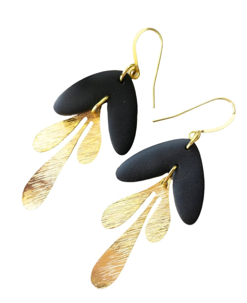 Modern Scandi Gold Drop Earrings  Katie White Designs   