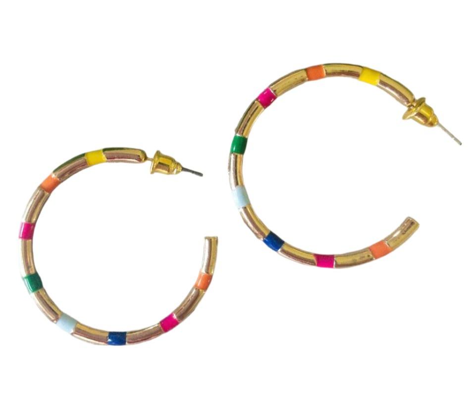 Rainbow Hoop Earrings  Katie White Designs   