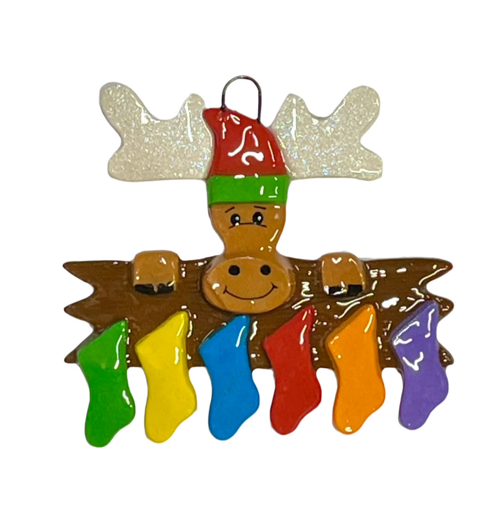 Moose Family Personalized Ornament  Anything Doughs Family of 6  