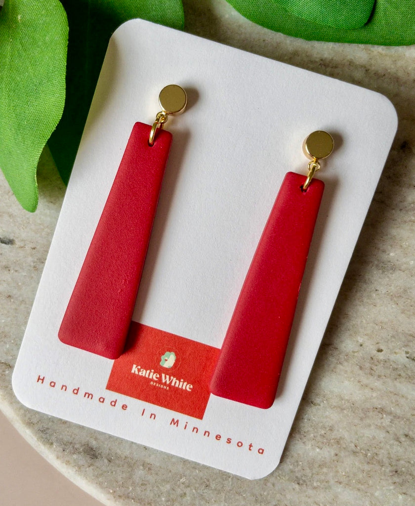 Nora Dangle Earrings  Katie White Designs Red  