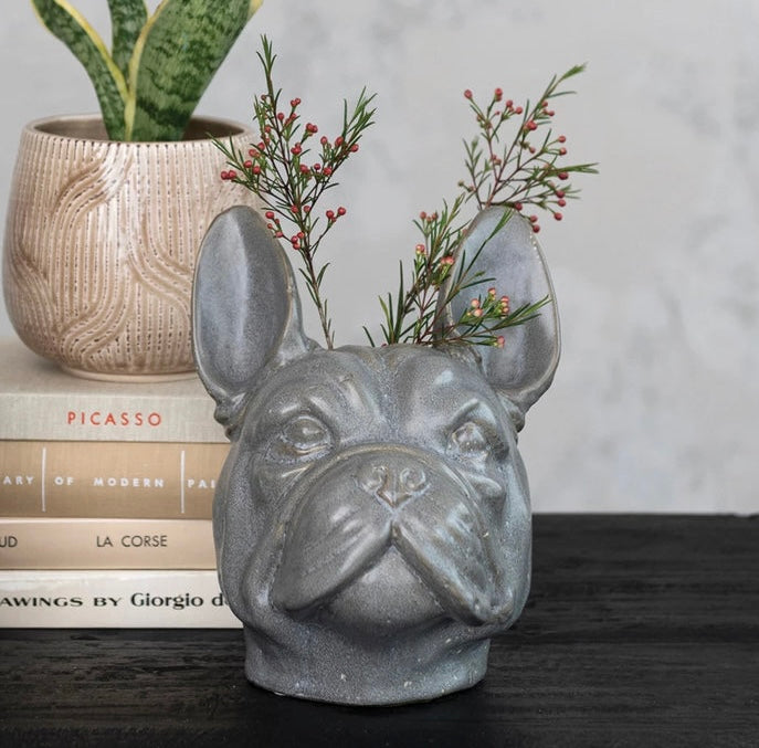 French Bulldog Head Vase  Creative Co-Op   