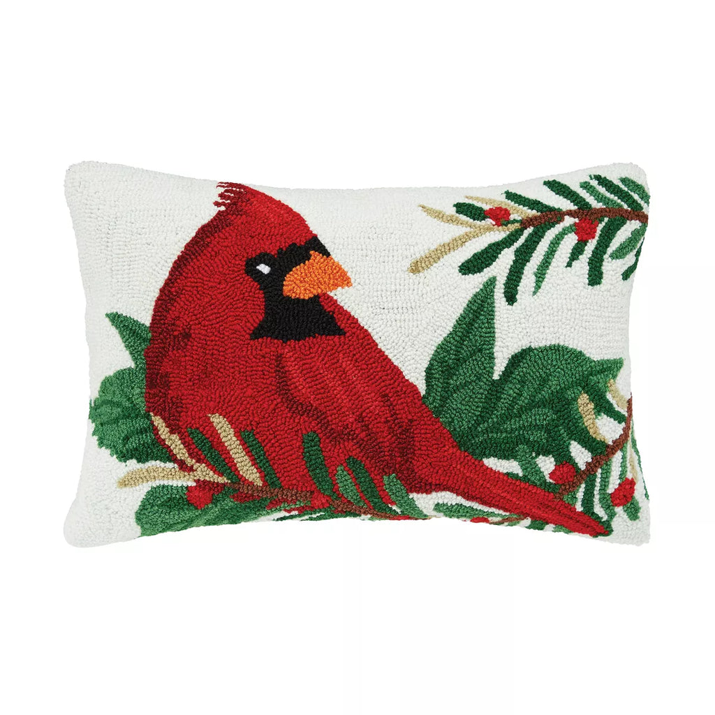 Cardinal Mistletoe Pillow  C & F   